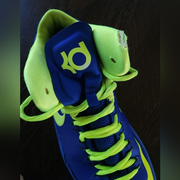 Nike 👟 2012 KD 35 Basketball shoes Royal Blue/Neon yellow size US 7Y Eur 40 $14 - Picture 3 of 14